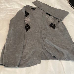 Women’s Gray Button Sweater